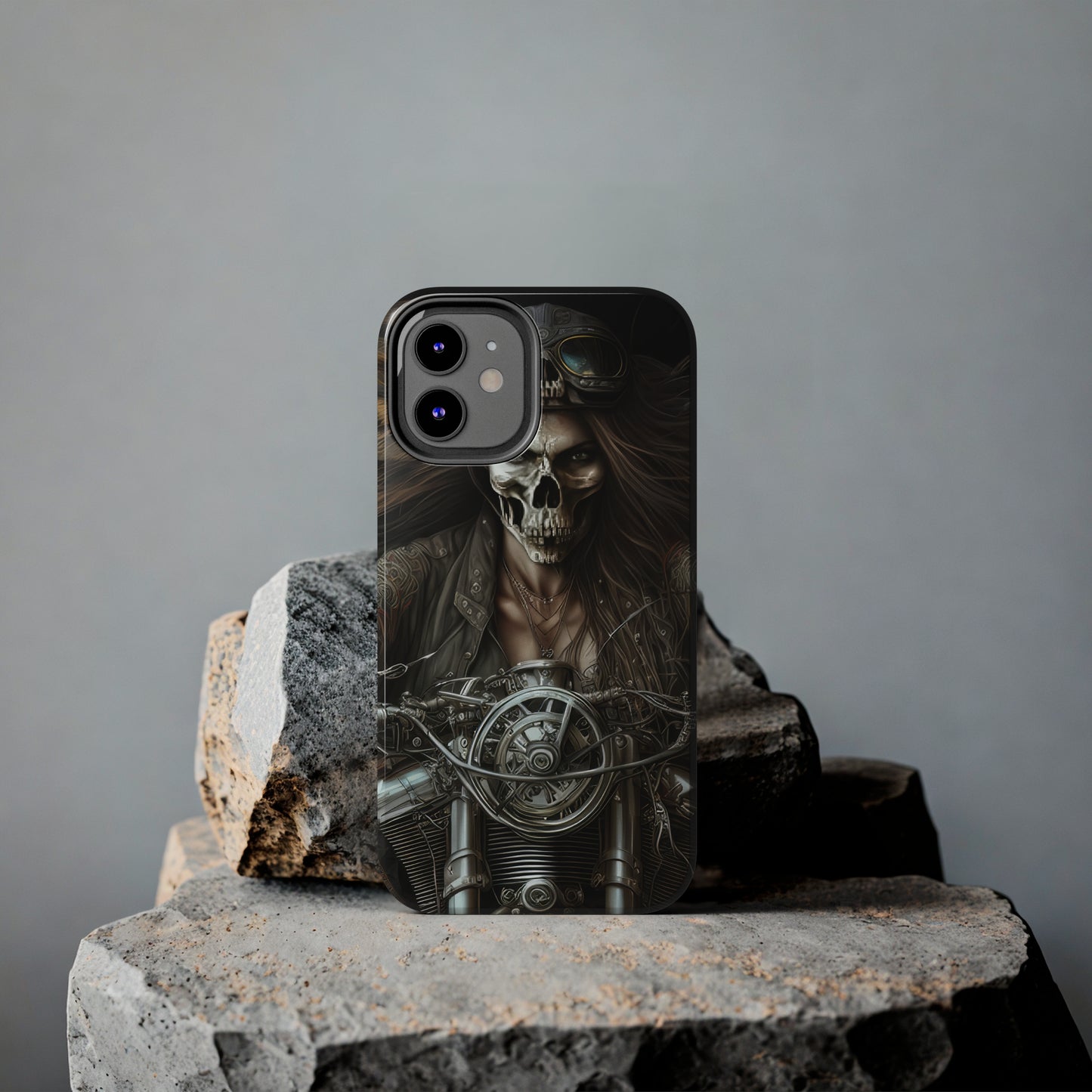 Skull Motorcycle Rider, Ready to Tear Up Road On Beautiful Bike 10 Tough Phone Cases