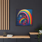 Home Beneath the Rainbow, Art Print — Colorful Modern Wall Canvas