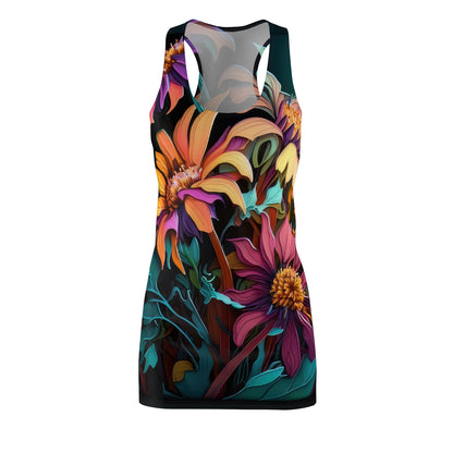 Bold And Beautiful Designed Flowers Three Women's Cut & Sew Racerback Dress (AOP)