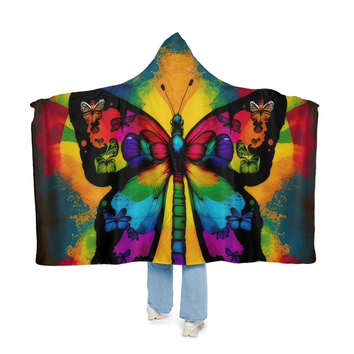 Beautiful Bold Colors Large Rainbow Colors Butterfly Snuggle Blanket