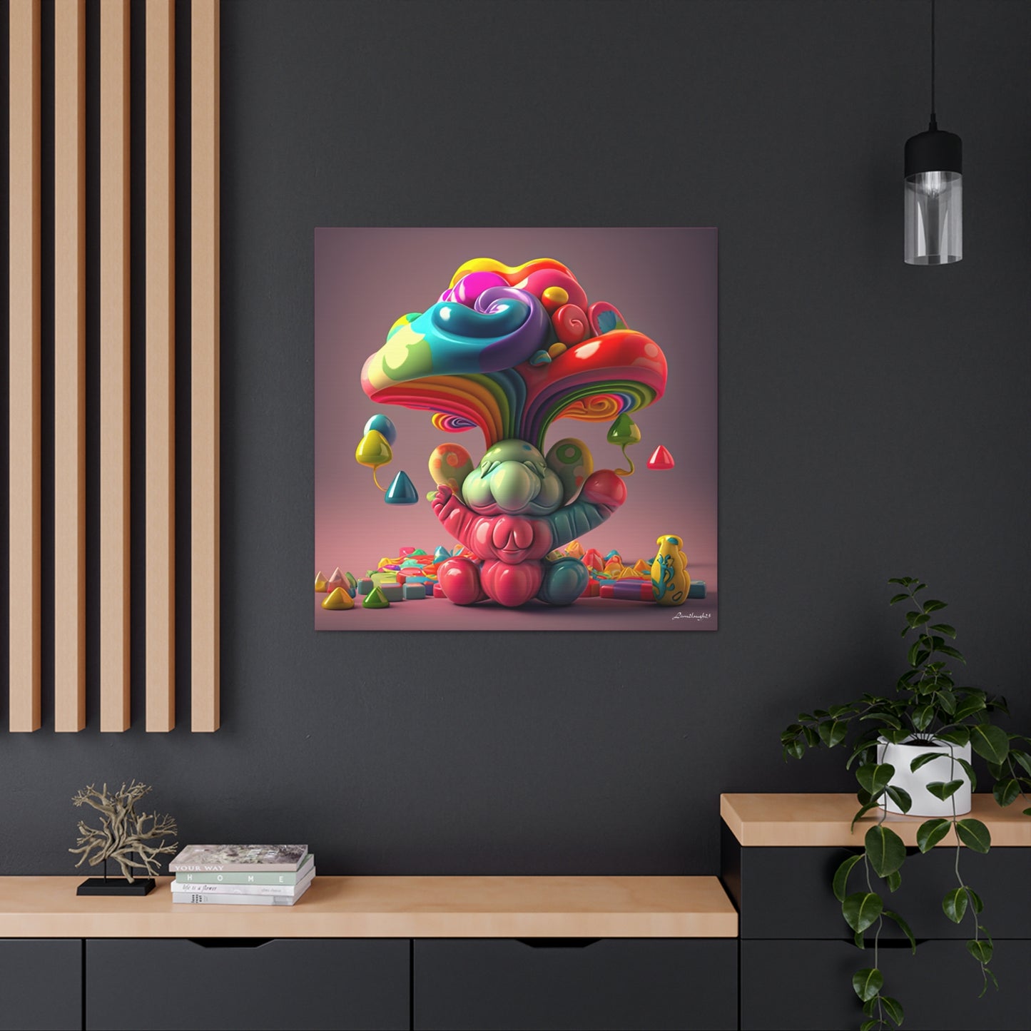 Gummy-Candy Style Mushroom Fun Bliss Cute Animal Canvas Gallery Wraps