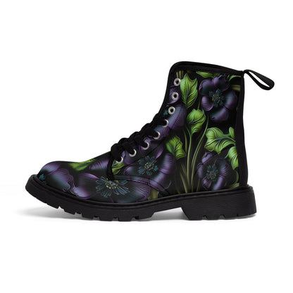 Gothic Bold & Beautiful flower floral Style 4 Women's Canvas Boots