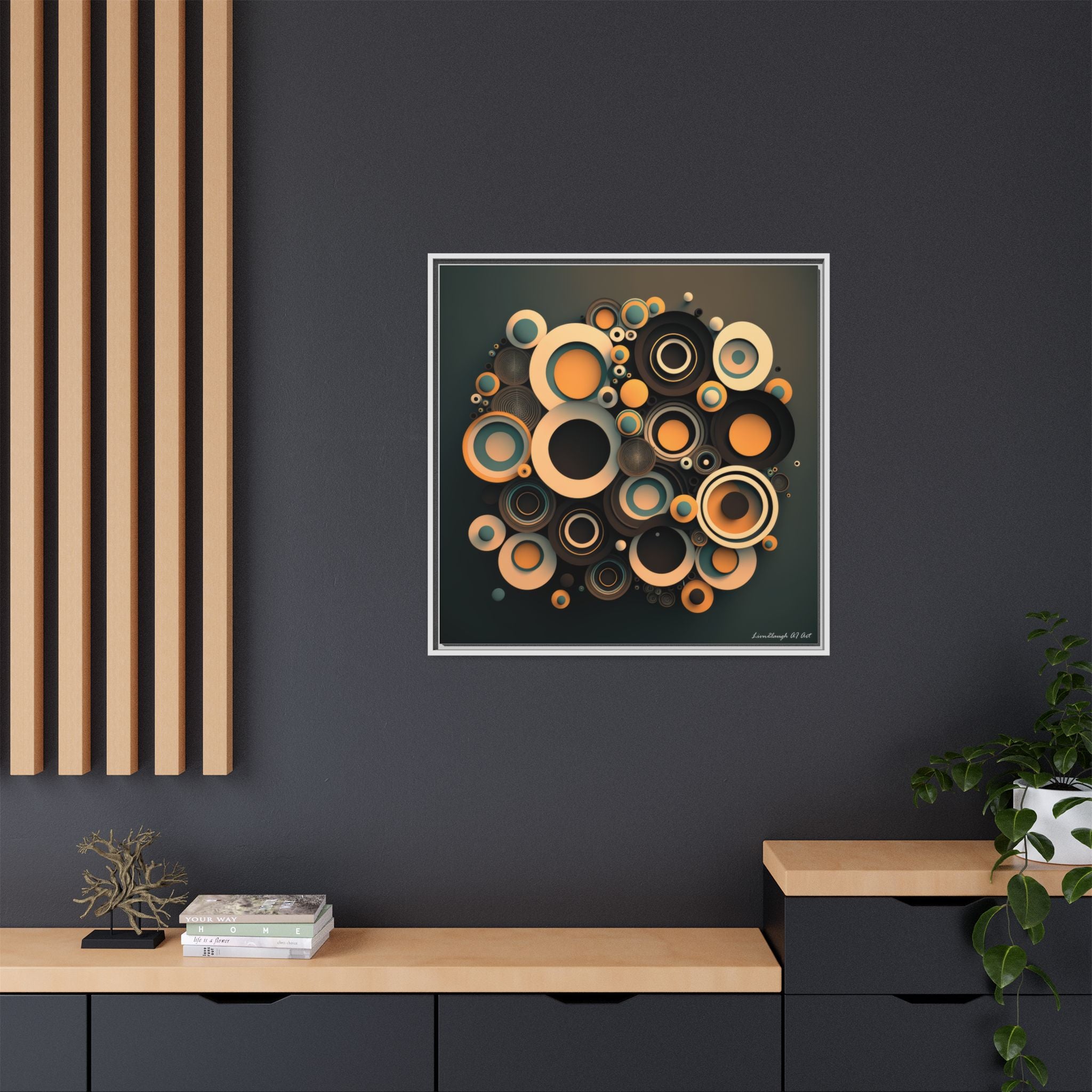 Concentric Harmony, Art Print — Colorful Modern Wall Canvas