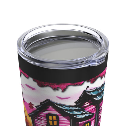 Purple- Pink Halloween With Cute Halloween Characters Pumpkin Halloween Fall Tumbler 20oz