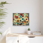 Gathered Circles, Matte Canvas, Framed (Multi-color)