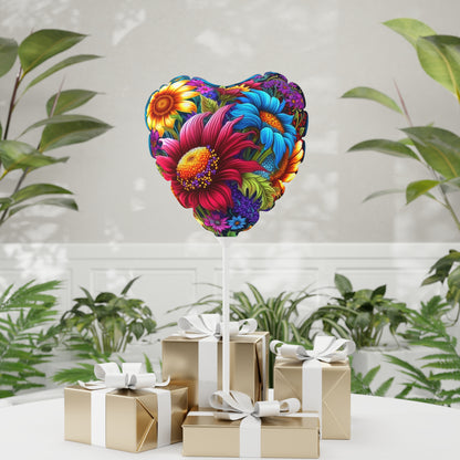 Bold And Beautiful Flowers 6 Balloon (Round and Heart-shaped), 11"