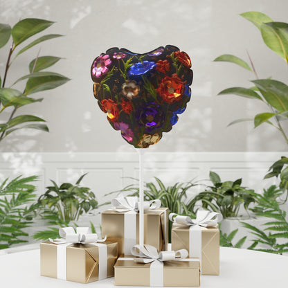 Bold & Beautiful & Metallic Wildflowers, Gorgeous floral Design, Style 7 Balloon (Round and Heart-shaped), 11"