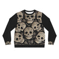 Metallic Chrome Silver Skulls and classic Designed Background Style 14 Lightweight Sweatshirt (AOP)