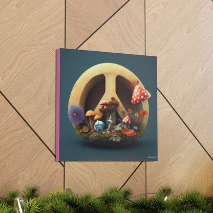 Beautiful Forest Round Peace Sign 3 Canvas Gallery Wraps