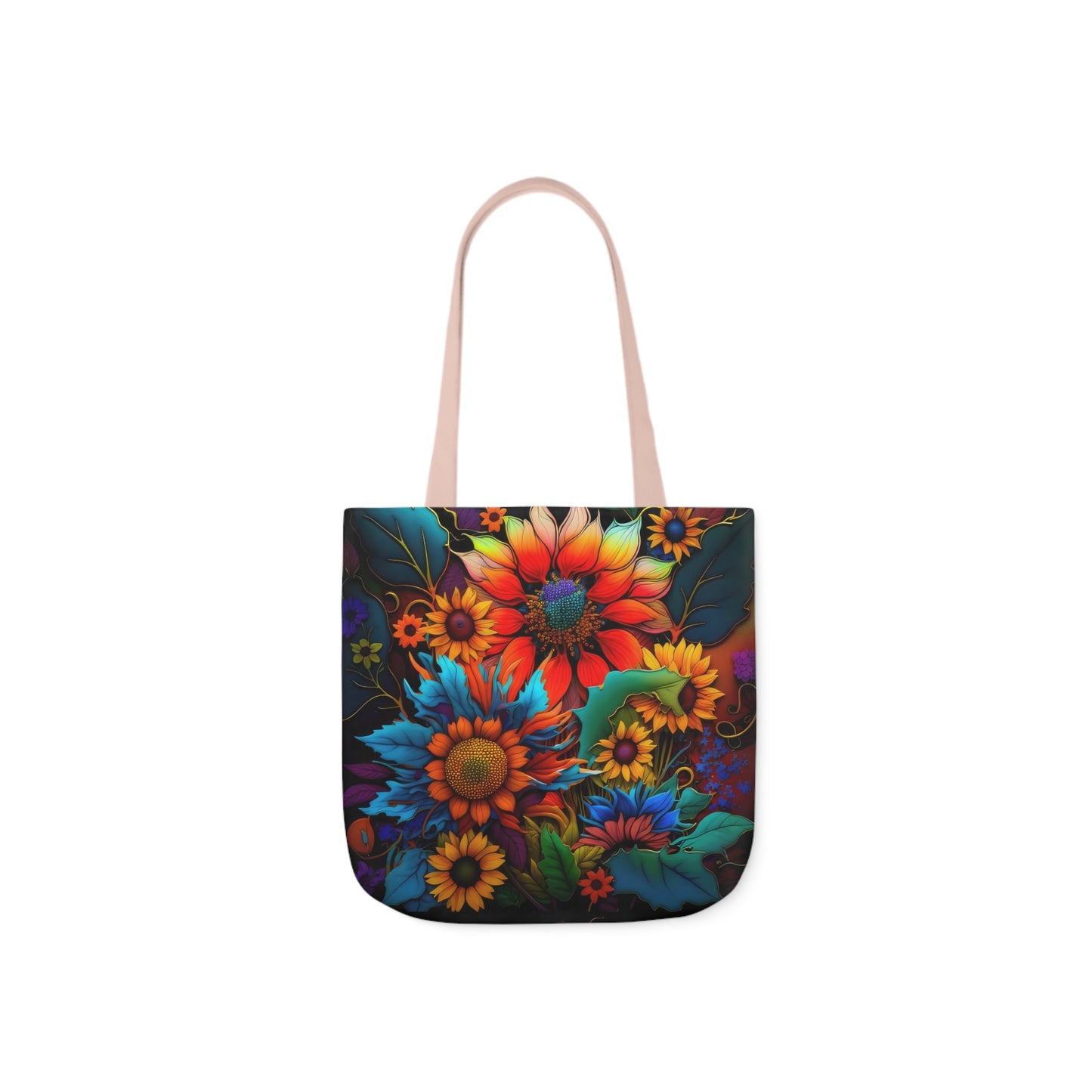 Bold And Beautiful Colorful Flowers Style Two Polyester Canvas Tote Bag (AOP)