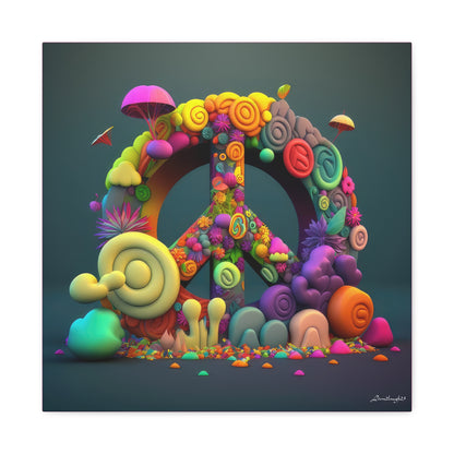 Fantastic Gummie Hippie Peace Sign Canvas Gallery Wraps