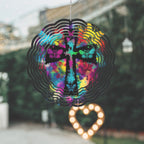 Cross Butterflies Tie Dye Wind Spinner