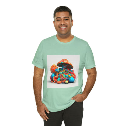 Hippie Mushroom Color Candy Style Design Style 1Unisex Jersey Short Sleeve Tee