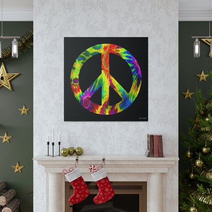 Coolio Tie Dye Hippie Peace Sign 6 Canvas Gallery Wraps