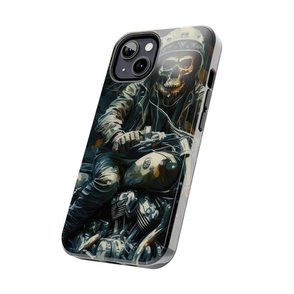 Skull Motorcycle Rider, Ready to Tear Up Road On Beautiful Bike Tough Phone Cases