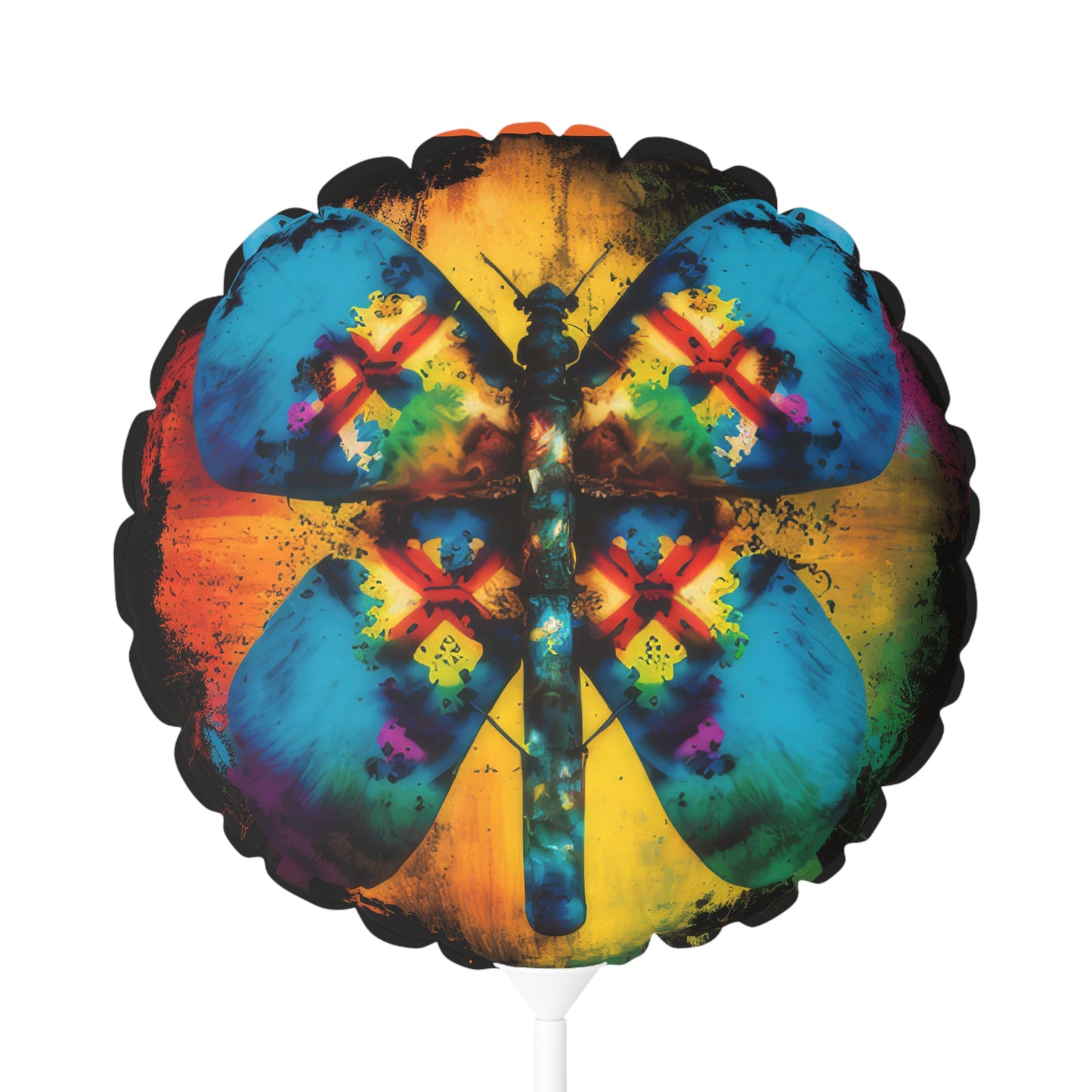Bold And Beautiful Butterfly Tie Dye Style 3, Orange Balloon (Round and Heart-shaped), 11"