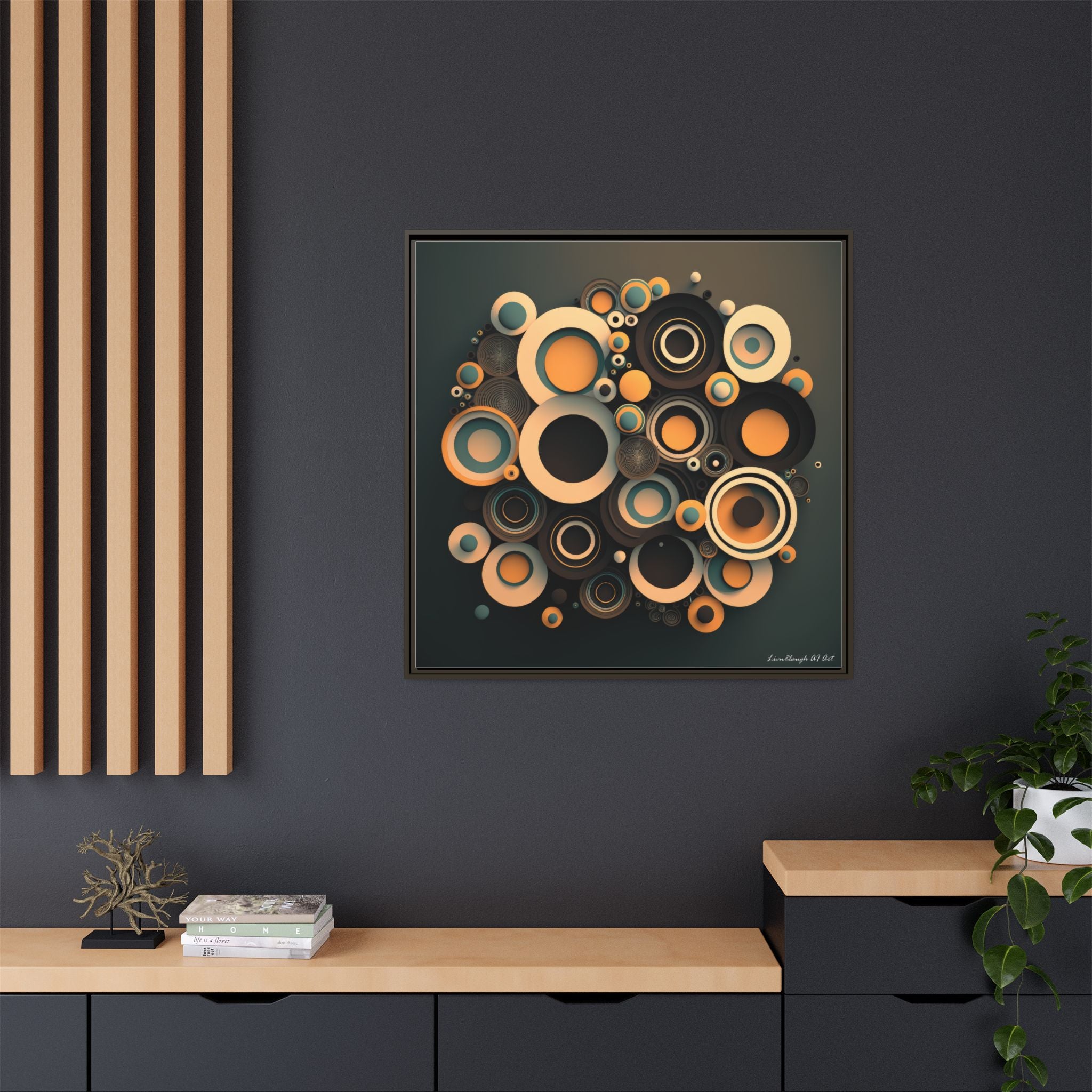 Concentric Harmony, Art Print — Colorful Modern Wall Canvas