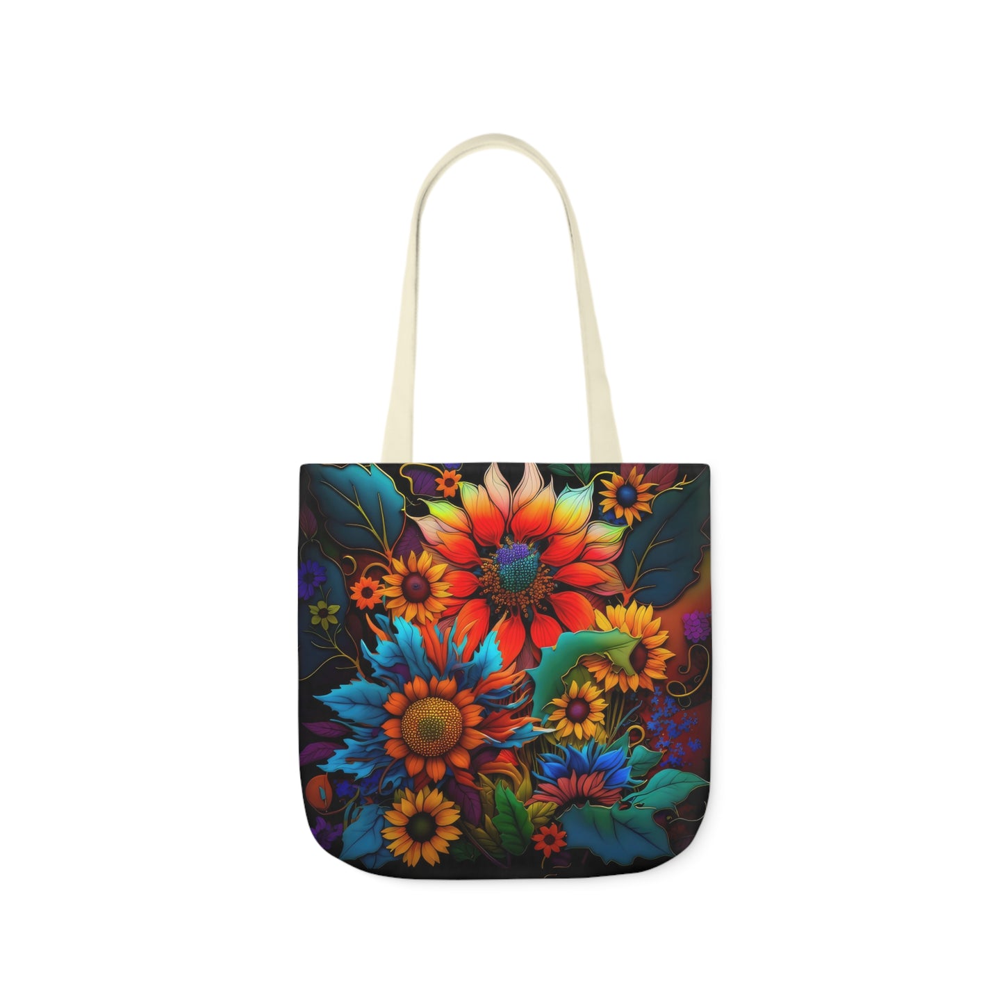 Bold And Beautiful Colorful Flowers Style Two Polyester Canvas Tote Bag (AOP)