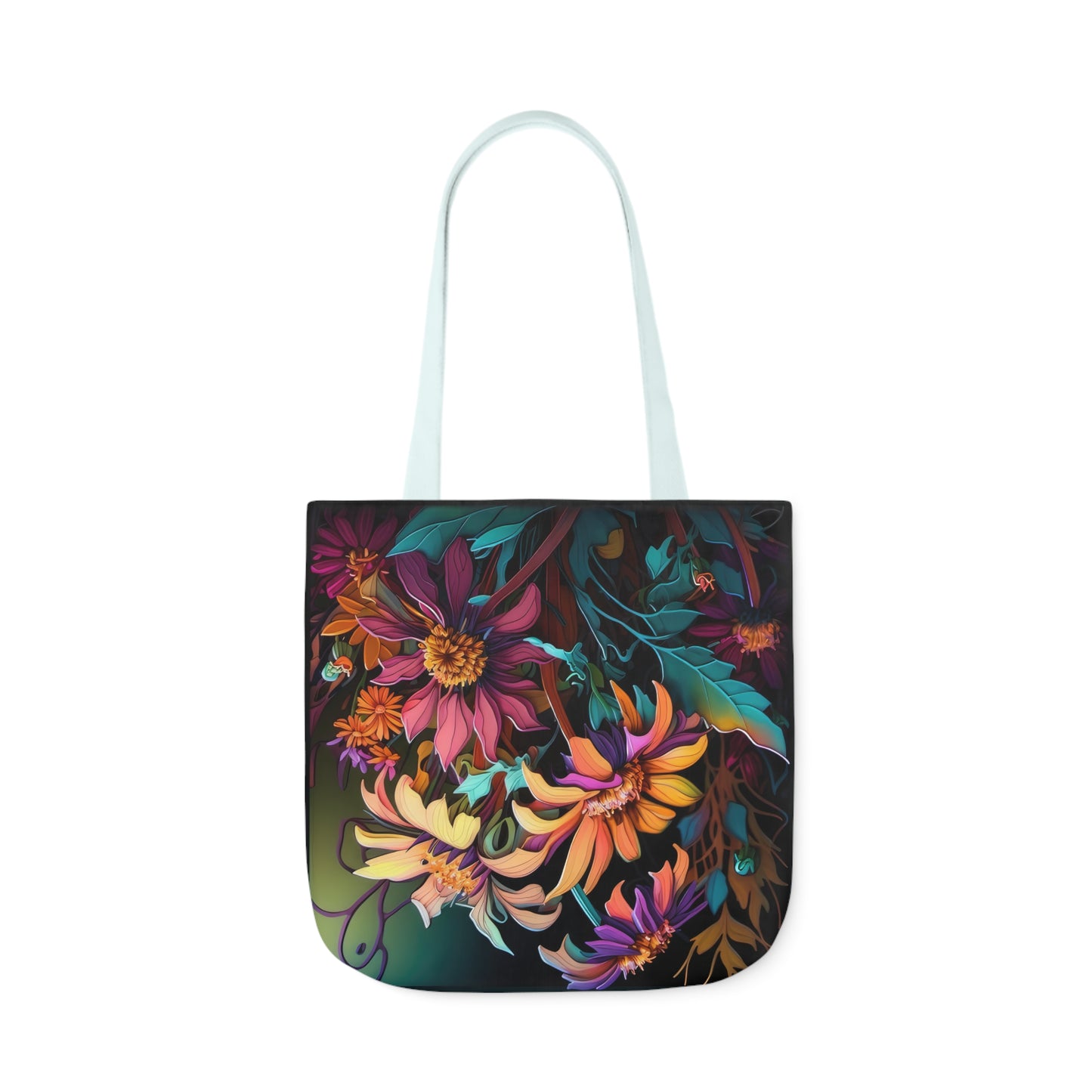 Bold And Beautiful Flowers Style Three Polyester Canvas Tote Bag (AOP)