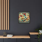 Gathered Circles, Matte Canvas, Framed (Multi-color)