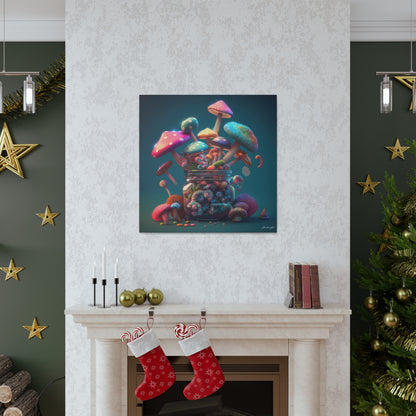 Beautiful Mushroom Luminating Colorful Bliss 11 Canvas Gallery Wraps