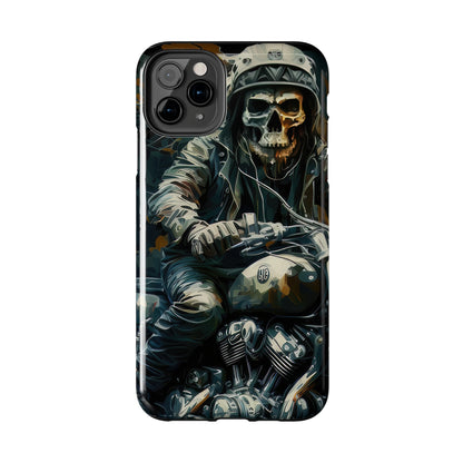 Skull Motorcycle Rider, Ready to Tear Up Road On Beautiful Bike Tough Phone Cases