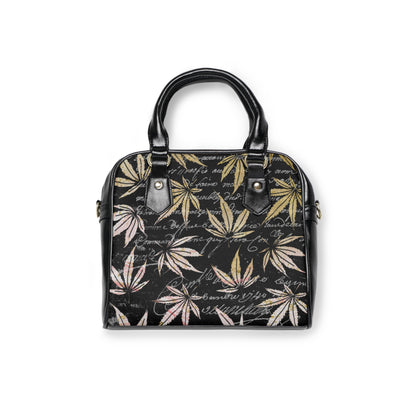 Gold And Black 420 Weed Marijuana Leaf Shoulder Handbag