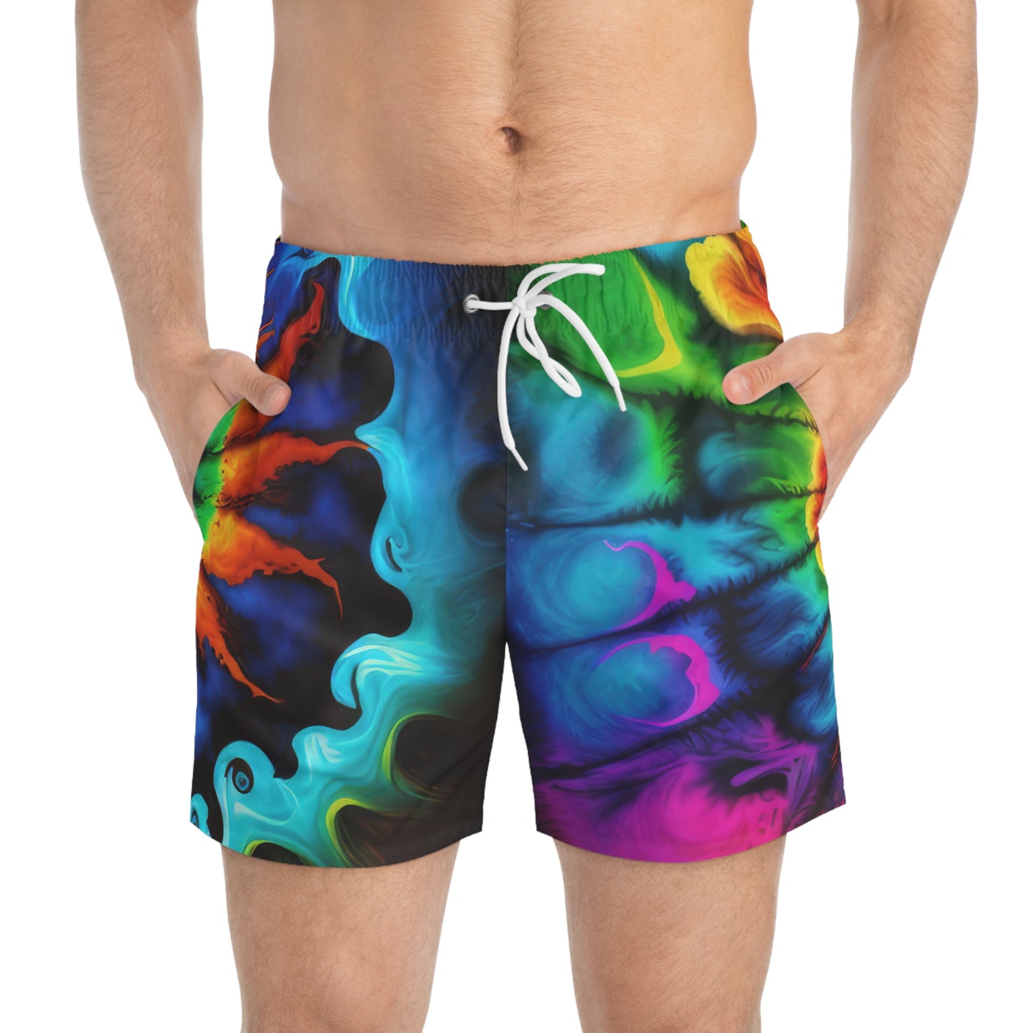 Bold And Beautiful Tie Dye Style One Swim Trunks (AOP)