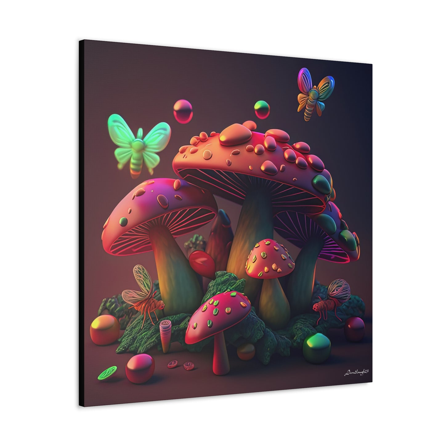 Beautiful Mushroom Luminating Colorful Bliss 8 Canvas Gallery Wraps