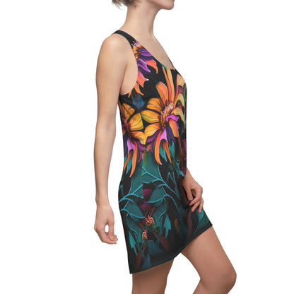 Bold And Beautiful Designed Flowers Three Women's Cut & Sew Racerback Dress (AOP)