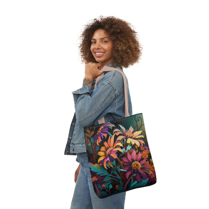 Bold And Beautiful Flowers Style Three Polyester Canvas Tote Bag (AOP)