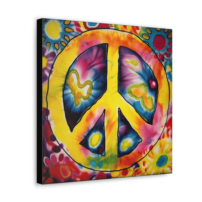 Coolio Tie Dye Hippie Peace Sign 7 Canvas Gallery Wraps