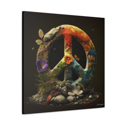 Beautiful Forest Round Peace Sign  8 Canvas Gallery Wraps