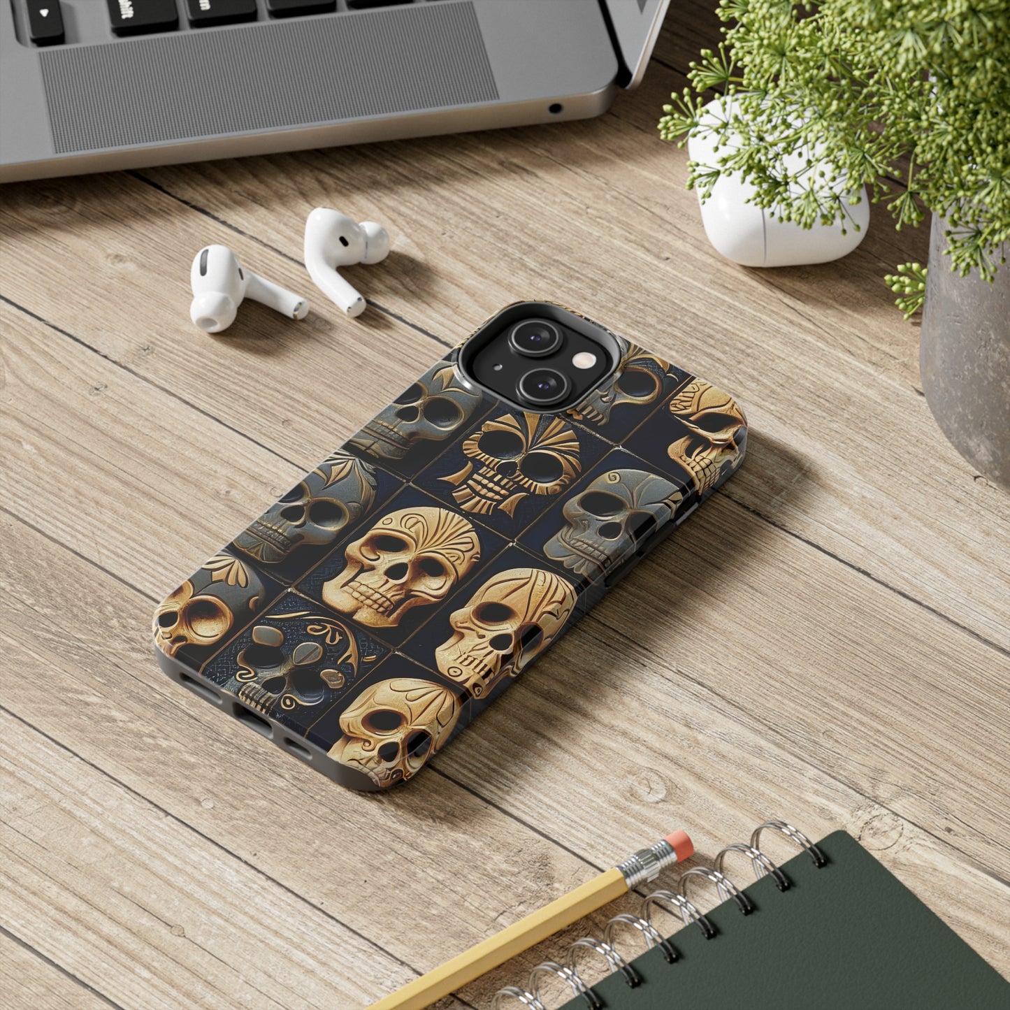 Metallic Chrome Skulls and classic Designed 17 Tough Phone Cases