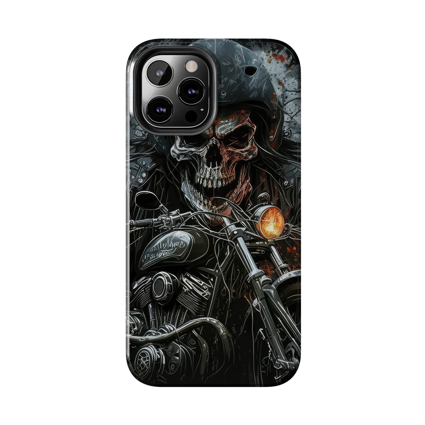 Skull Motorcycle Rider, Ready to Tear Up Road On Beautiful Bike 6 Tough Phone Cases