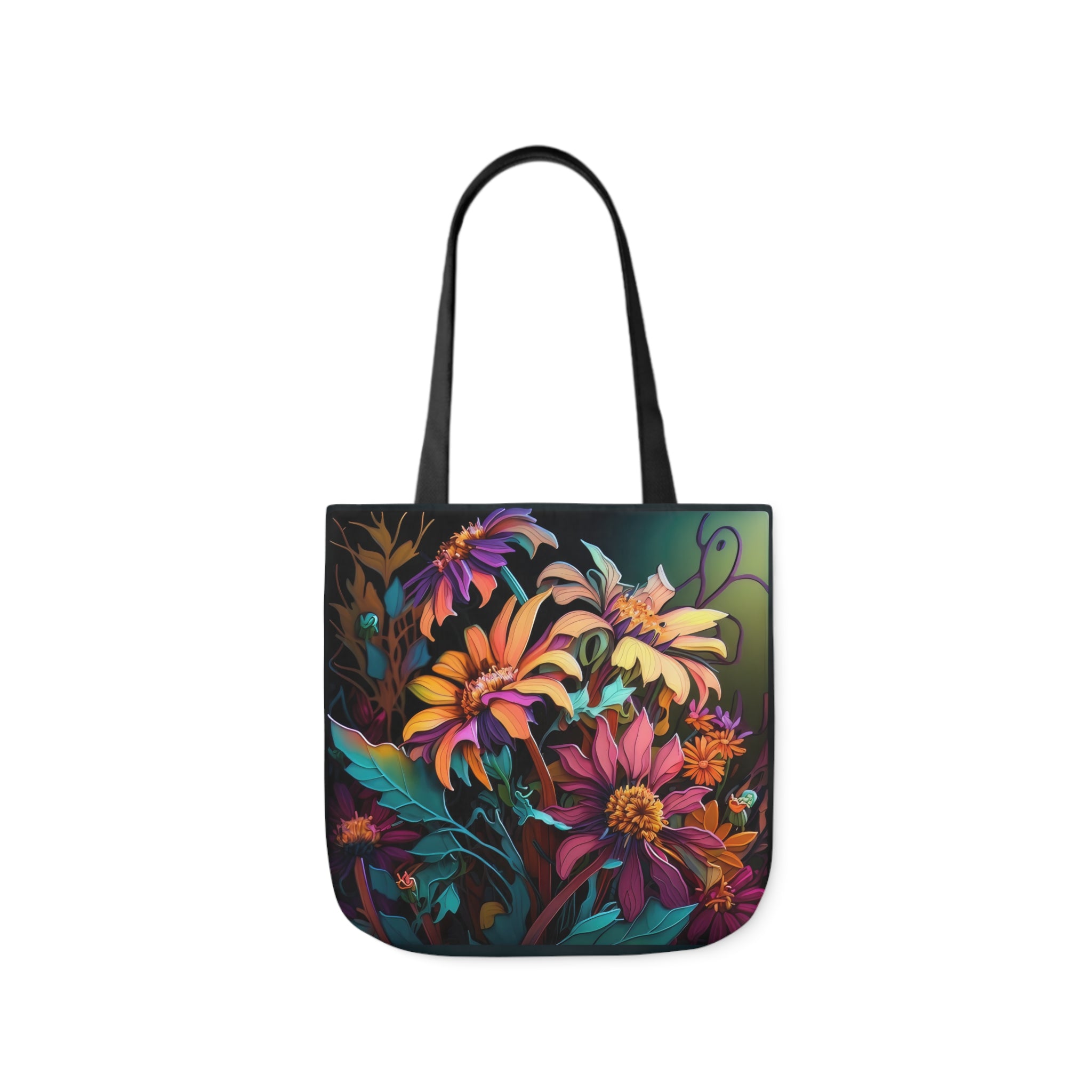 Bold And Beautiful Flowers Style Three Polyester Canvas Tote Bag (AOP)