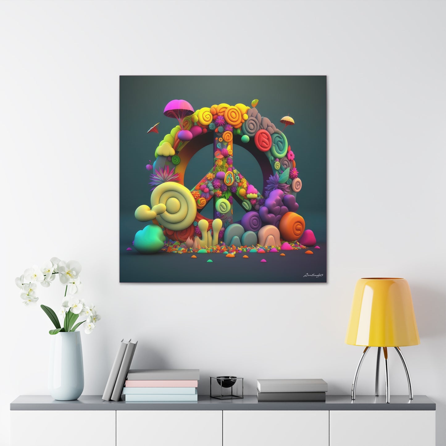 Fantastic Gummie Hippie Peace Sign Canvas Gallery Wraps