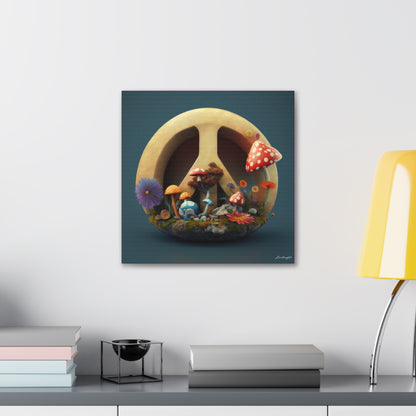 Beautiful Forest Round Peace Sign 3 Canvas Gallery Wraps