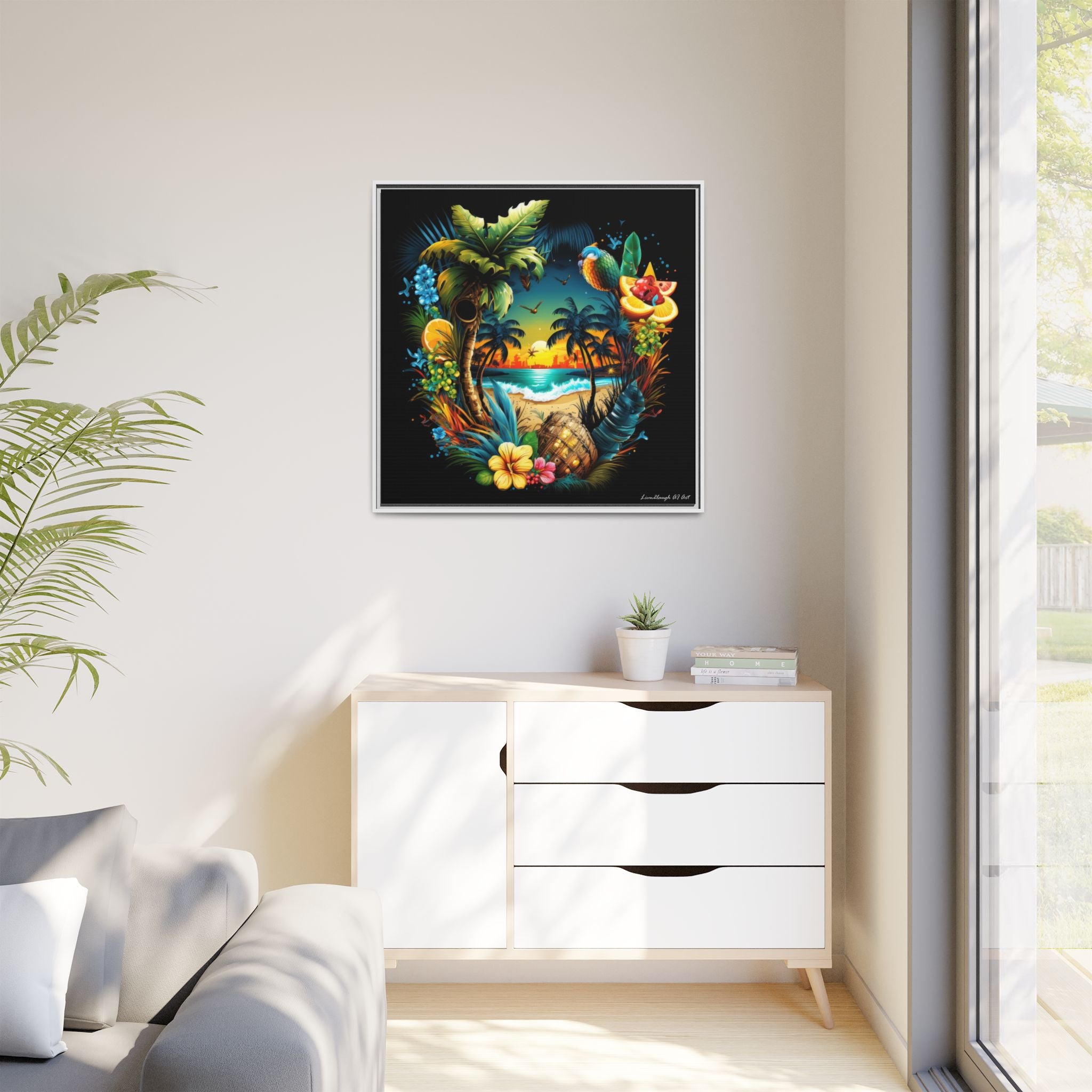 Island Rhythm at Dusk, Art Print — Colorful Modern Wall Canvas