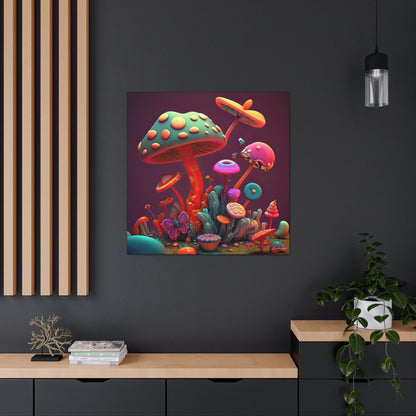 Beautiful Mushroom Luminating Colorful Bliss 2 Canvas Gallery Wraps