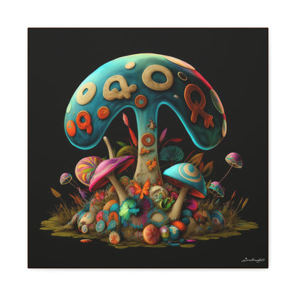 Beautiful Mushroom Colorful Uniquely Detailed Canvas Gallery Wraps