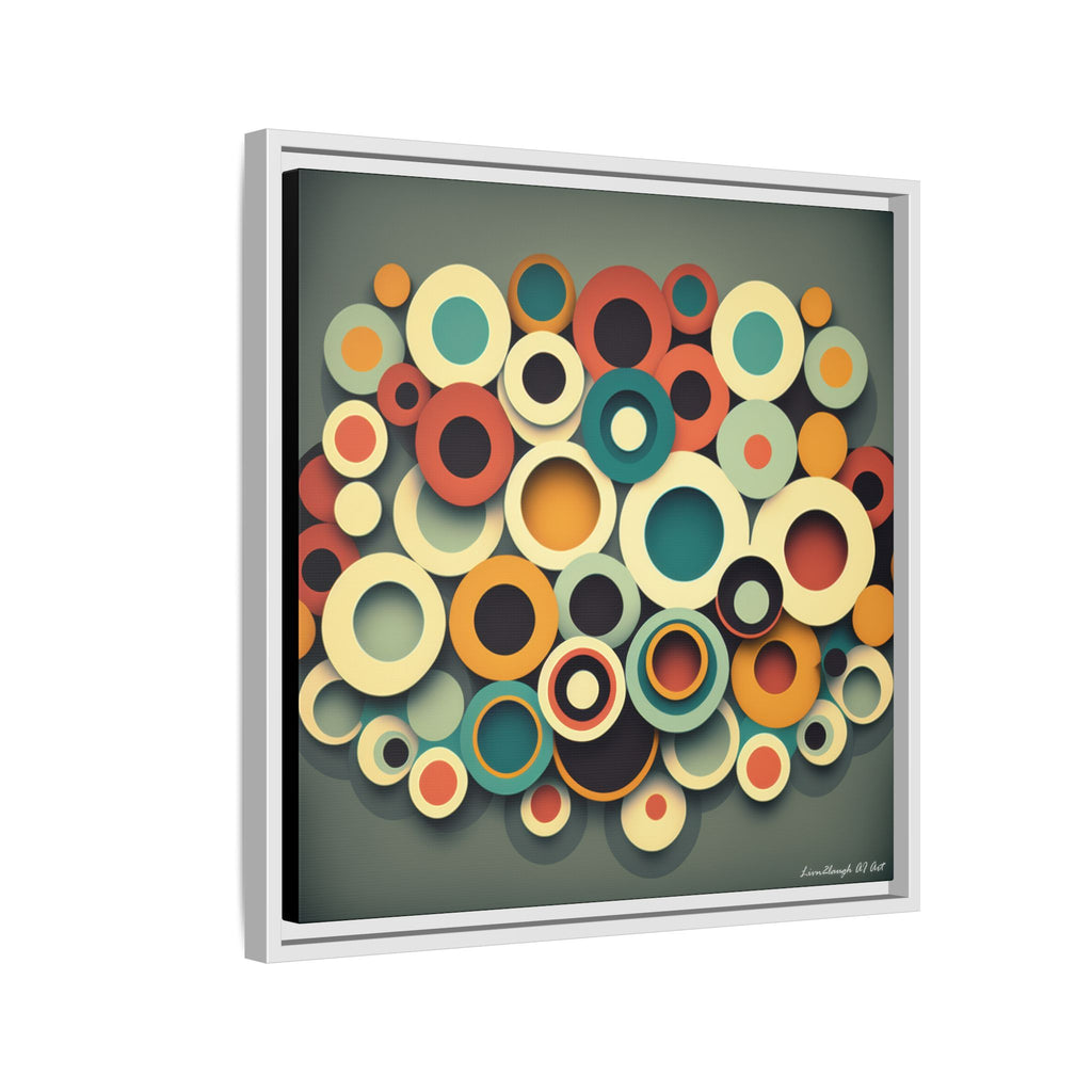 Gathered Circles, Matte Canvas, Framed (Multi-color)