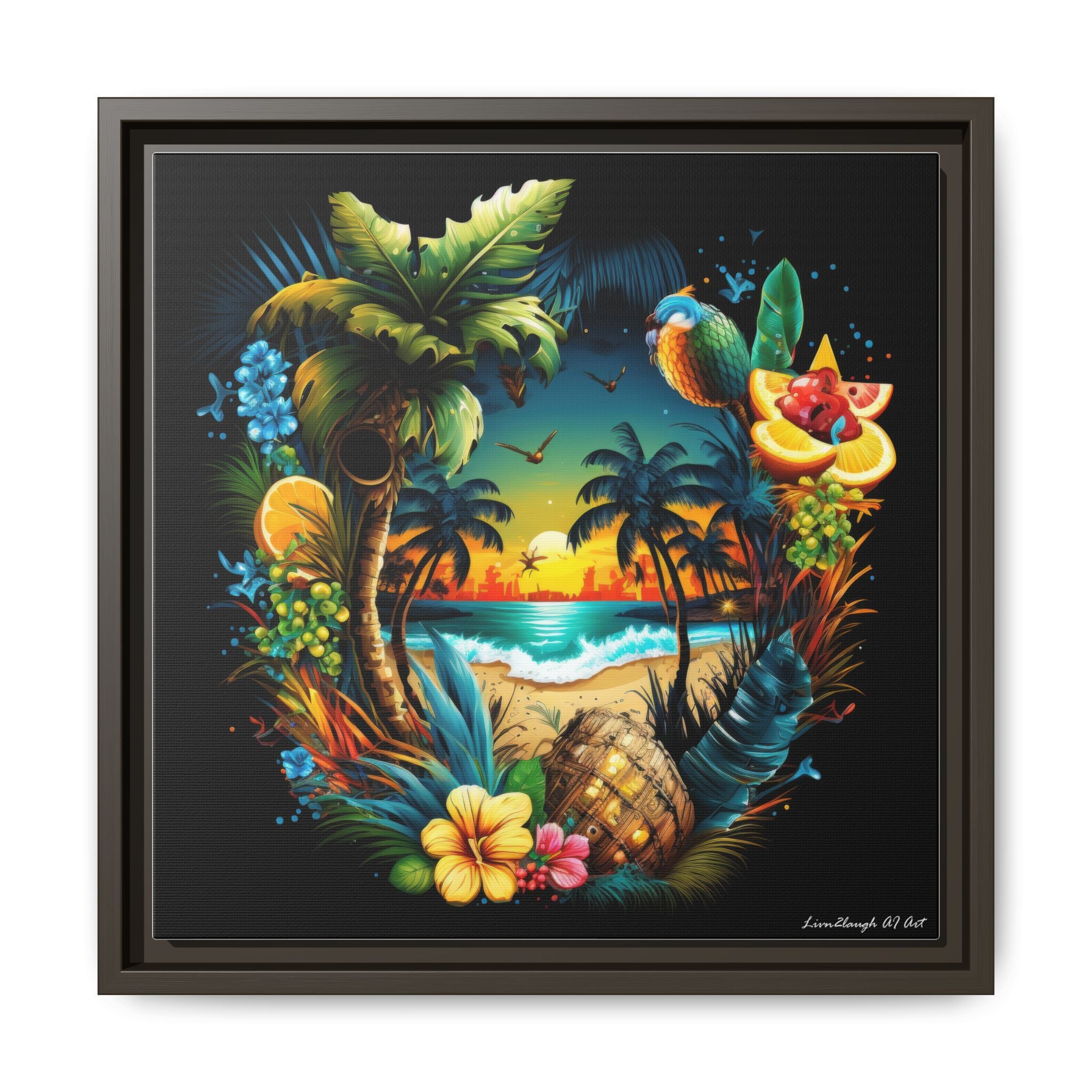 Island Rhythm at Dusk, Art Print — Colorful Modern Wall Canvas