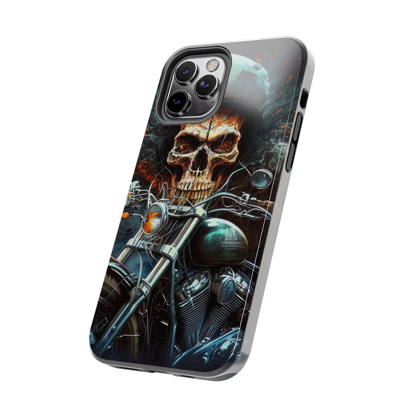 Skull Motorcycle Rider, Ready to Tear Up Road On Beautiful Bike 9 Tough Phone Cases