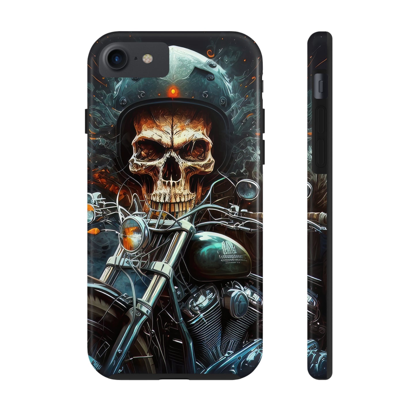 Skull Motorcycle Rider, Ready to Tear Up Road On Beautiful Bike 9 Tough Phone Cases