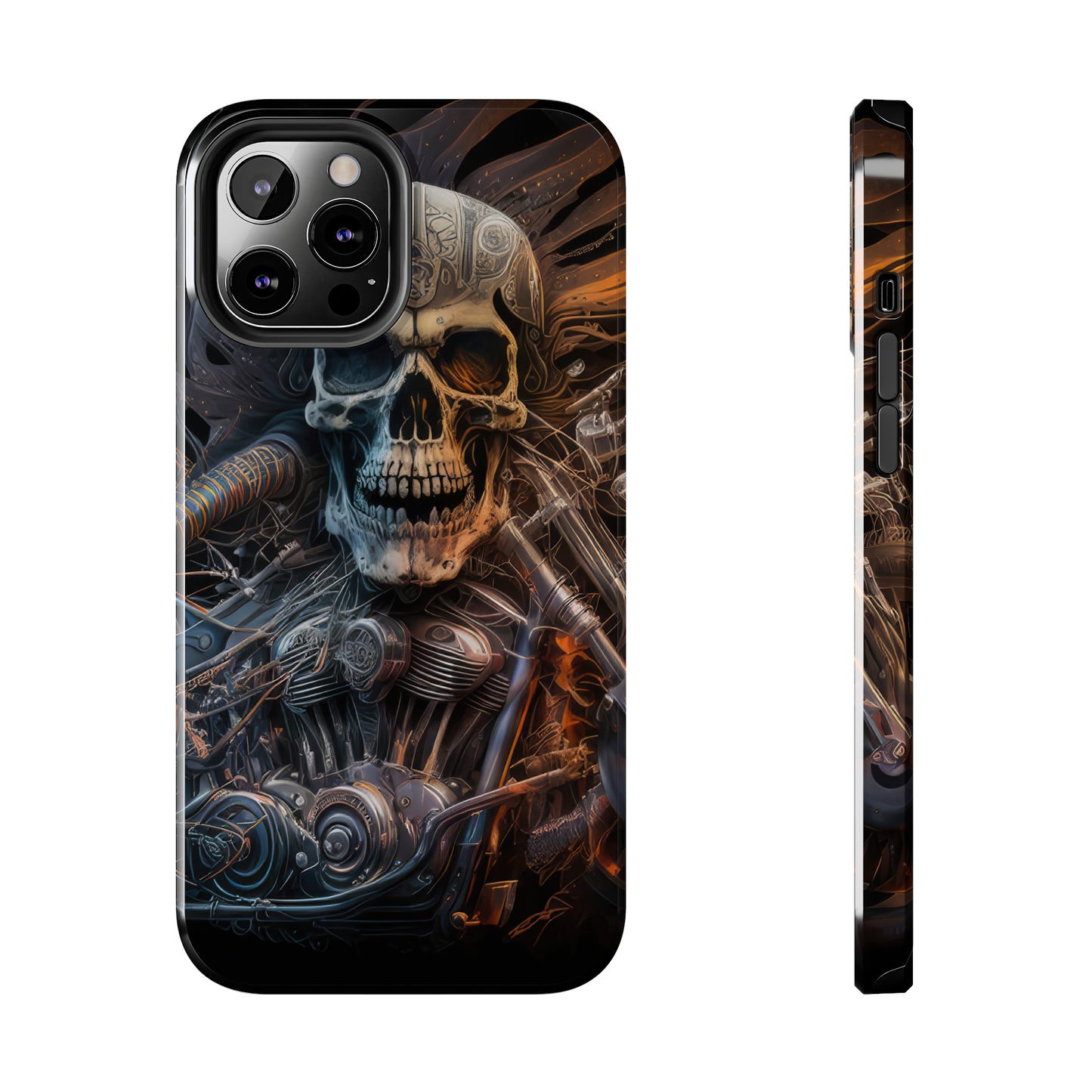 Skull Motorcycle Rider, Ready to Tear Up Road On Beautiful Bike 8 Tough Phone Cases