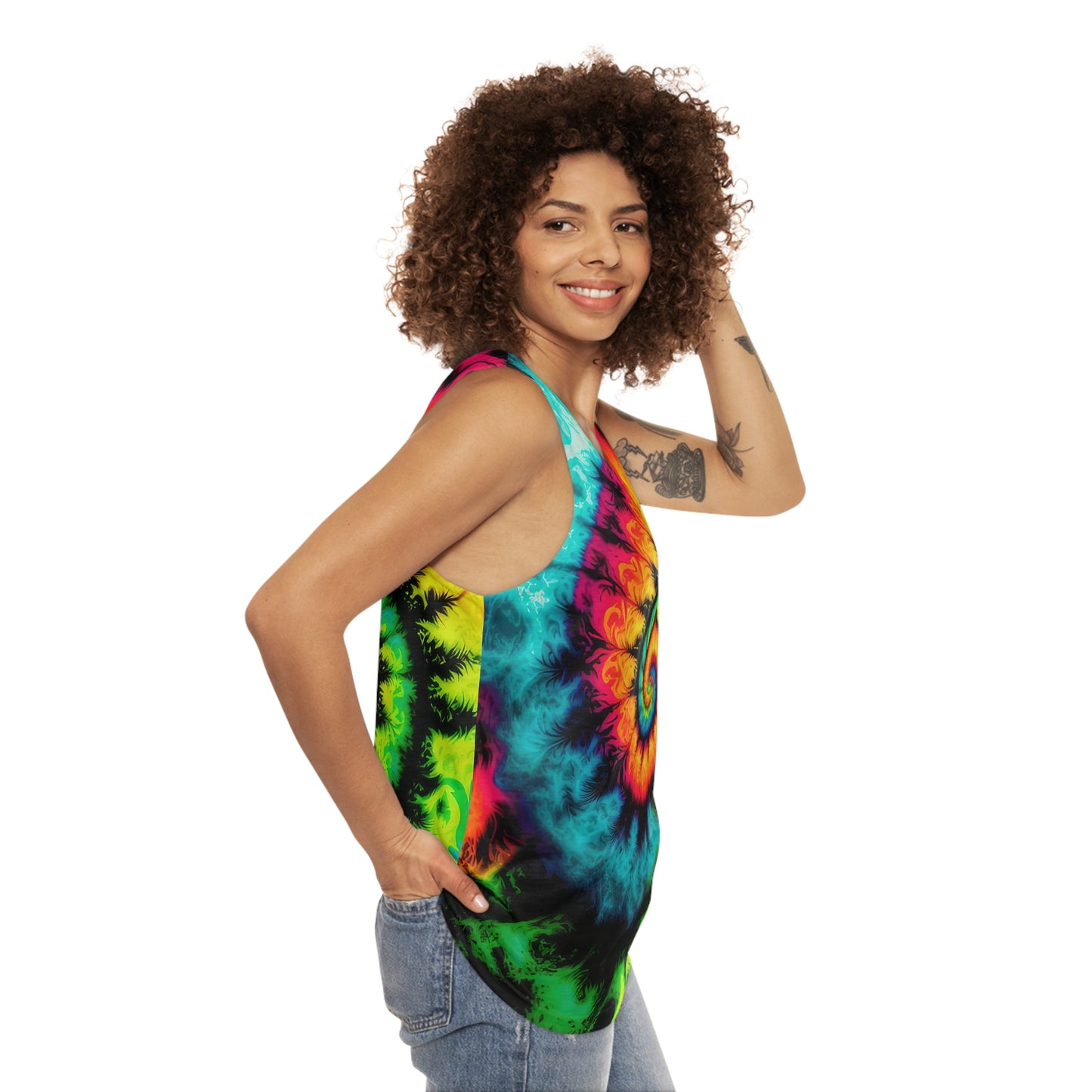 Bold And Beautiful Tie Dye Style Three Unisex Tank Top (AOP)