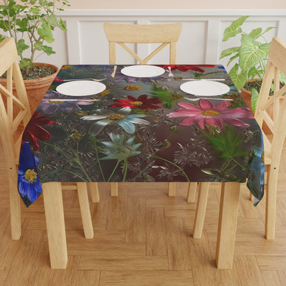 Beautiful & Metallic Wildflowers, Gorgeous floral Design, Style 6 Tablecloth