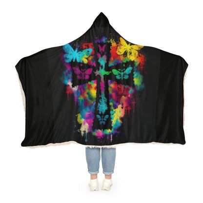 Tie Dye Cross And Butterfly Abstract Style Two Snuggle Blanket