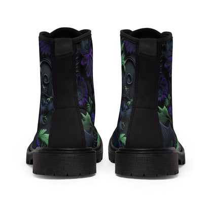 Gothic Bold & Beautiful flower floral Style 1 Women's Canvas Boots